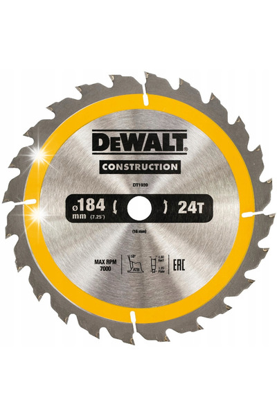 Dewalt Disc de ferăstrău pentru lemn 184/16MM, 24 dinți DT1939-QZ