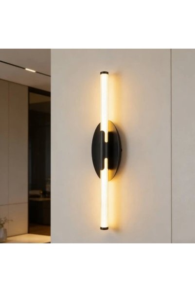 Generic Brand أبليك جداري داخلي مودرن أسود LED 600 ملم 12 واط بإضاءة أصفر | W...
