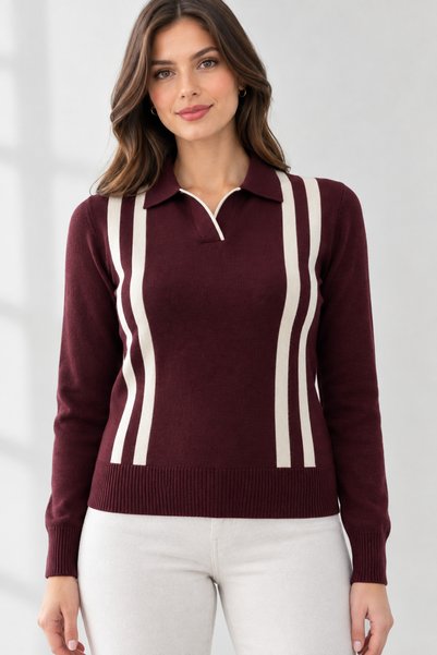 Enzo Valenti Striped Knitwear Women's Sweater