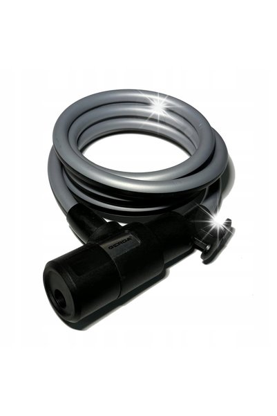 gerda Cablu antifurt pentru bicicletă cu mâner gri-negru FLEX 1500/10V