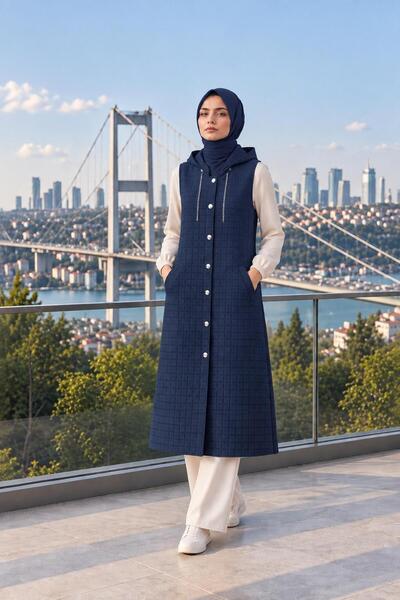 KAPİTONE DÜĞMELİ KAPSON ÇIKARIP TAKMALI FLÖTALI YELEK YENİ SEZONN
