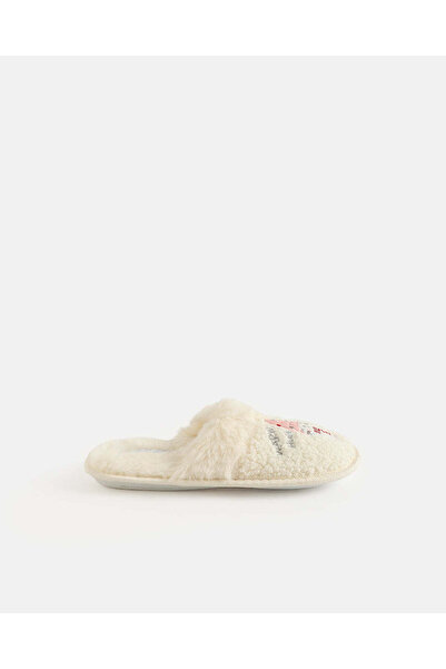 REDTAG Women Cream Cat Theme Flat Mules