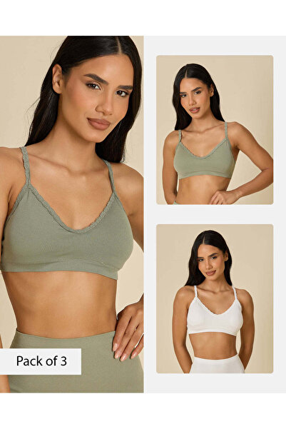 REDTAG Women Assorted Seamless Comfort Bras 3 Piece Set