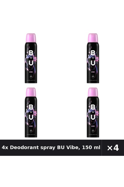 B.U. 4x Deodorant spray BU Vibe , 150 ml