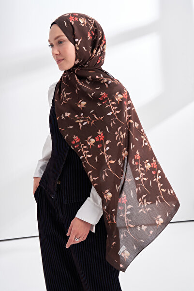Generic Brand Floral Archive Mirelle Pattern Shawl - Brown
