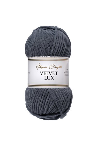 Utopia Crafts Velvet Lux 100gr Kadife Örgü İpi 110m - Arduvaz Grisi