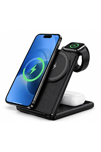 Mihai Încărcător wireless 3 în 1 Andowl A20 Stație de încărcare 20W pentru te...