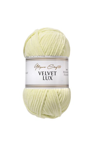 Utopia Crafts Velvet Lux 100gr Kadife Örgü İpi 110m - Açık Limon Sarısı