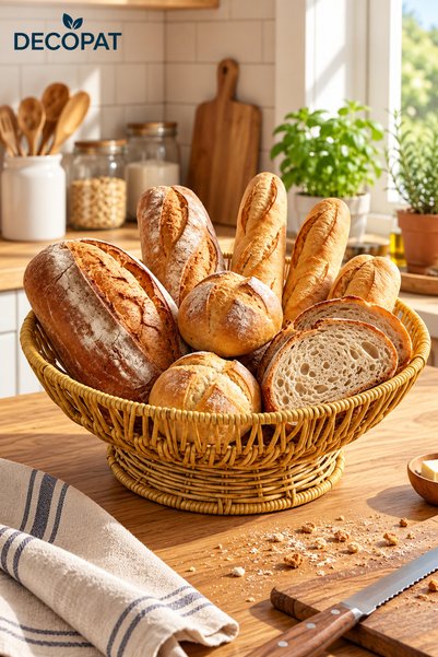 Decopat Set of 3 Wicker-Look Plastic Rattan Bowls, Nesting Presentation and O...