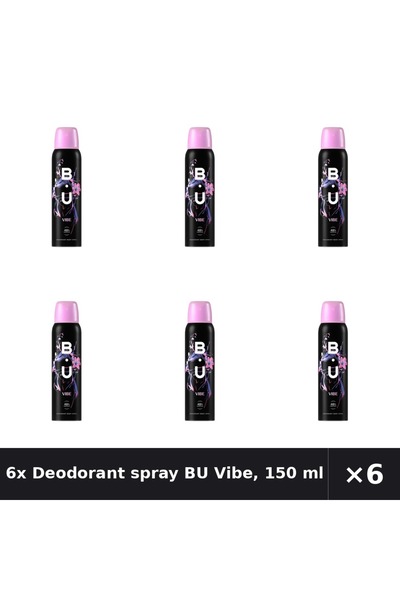 B.U. 6x Deodorant spray BU Vibe , 150 ml