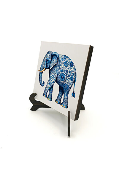 Sadrazam Elephant Printed Wooden Tabletop 10X10 1G-Motiflifil1