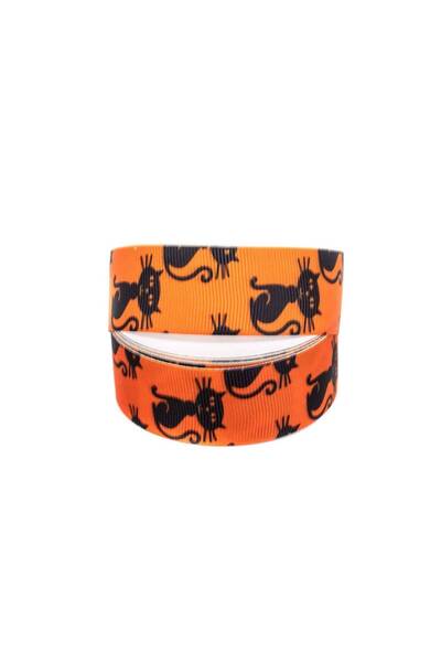 OEM Orange Halloween Print Ribbed Ribbon