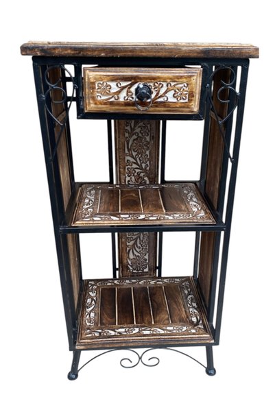Otantik Çarşı Ahşap Etajer Komodin 39x30x77 cm.