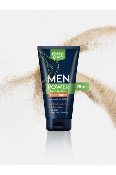 Golden pearl Men Power Neat & Clear Face Wash - 75ml | With BHA & Kaolin Clay...