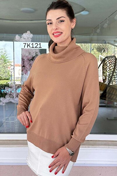 İnce Topuk Degaje Collar Knitwear Blouse 7K121