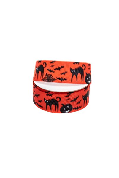 OEM Red Halloween Print Ribbed Ribbon