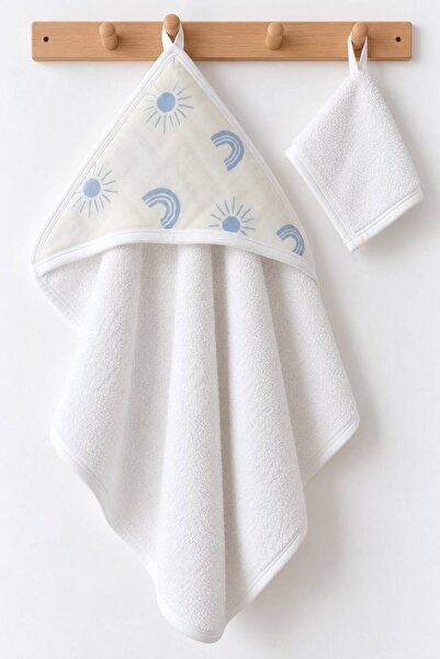 COOLMINIES Baby patterned towel swaddle, baby bath towel eraser set