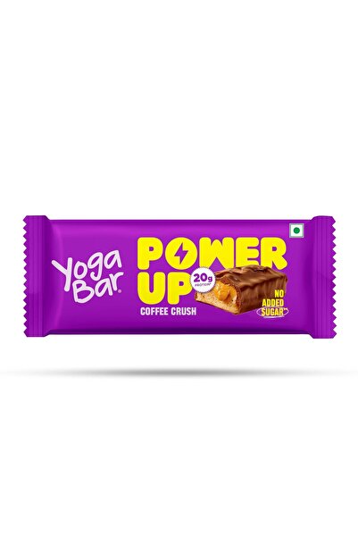 YOGA BAR Yogabar Power Up 20g Protein Bar – Coffee Crush, High Protein Snack, Whey Protein Concentrate & Isolate, Peanuts & Soy, No Added Sugar
