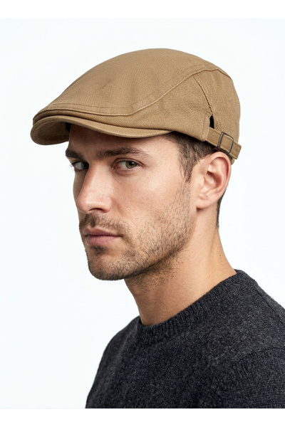 STELLA VESTİNO Premium Denim British Style Flat Cap - Adjustable Side Buckle ...