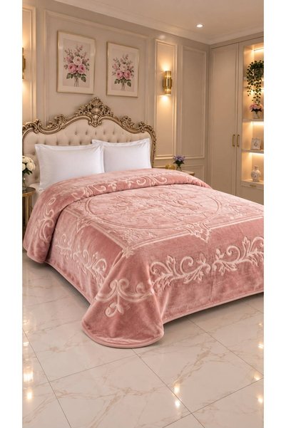 AHSEN TASARIM Double Blanket 220X240, Thick, Soft, Embossed, Plush