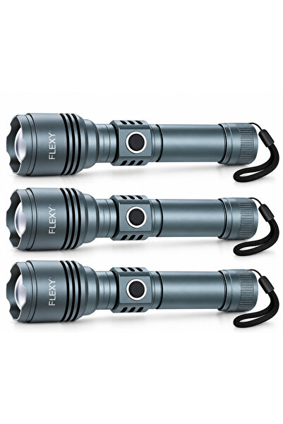 flexy مصباح يدوي ليزر LED قابل لإعادة الشحن 3 في 1 طراز F254 - قوة 20 واط، مد...