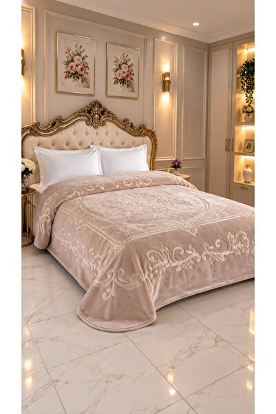 AHSEN TASARIM Double Blanket 220X240, Thick, Soft, Embossed, Plush