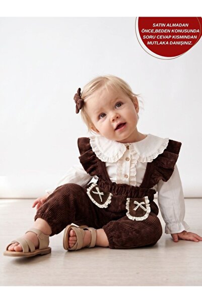 aysskids Bambini Velvet Pocket Detailed Shirted Holiday Special Day Baby Girl...