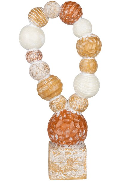 Herdekora Dekoratif Biblo Modern Stand Taşlı Kahverengi-Beyaz 20x42 Cm.