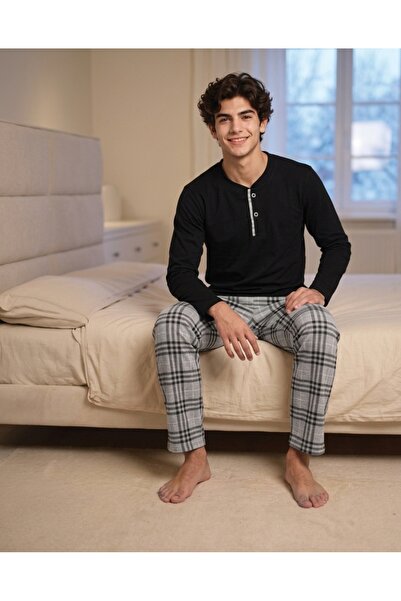 Pyjama Familya طقم بيجامة شتوية قطنية للشباب