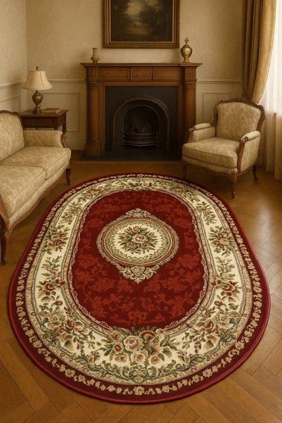 Talis Covor Oval, Lotos, Rosu, 200x300 cm, Delta Lotos 571