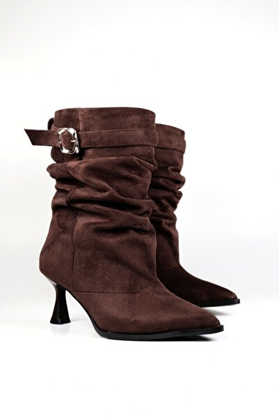 VARENZA WOMAN SHOES Süet Toklaı Kovboy Western Kovboy kadın ince topuklu Bot