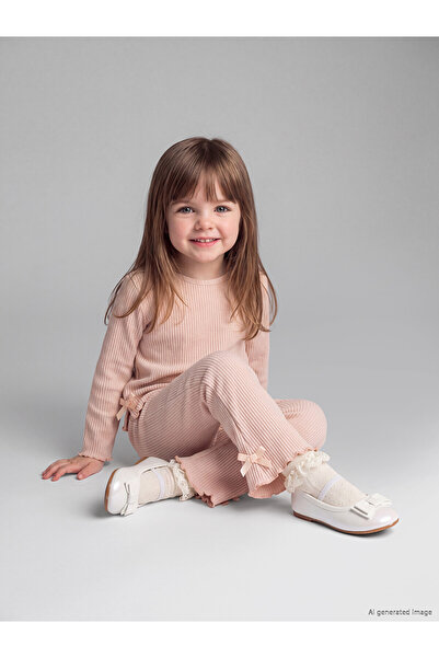 LC Waikiki Two Mt Shop Quality Lcw Baby Pink Bow Detailed Baby Girl T-Shirt