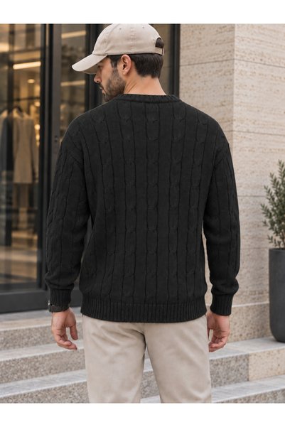 Danger Men's Premium Hair Knit Crew Neck Sweater Black 4Dngr