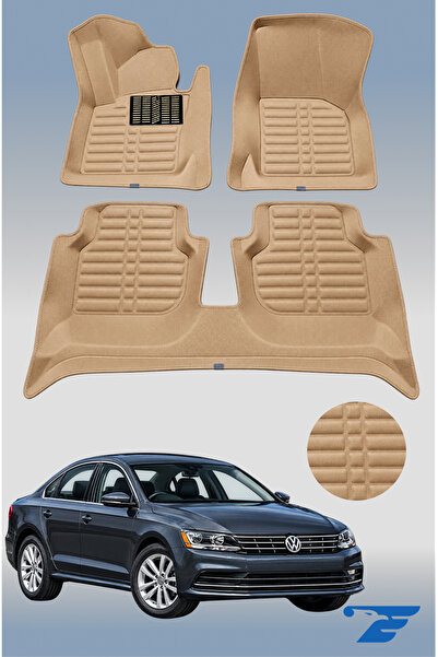 erzicar VW Jetta (2010-2018) - Yeni Nesil 8D Tam Havuzlu Diamond Bej Eva Paspas