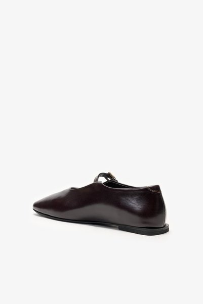Louis Cardy Flint Brown Shiny Leather Women's Ballerinas