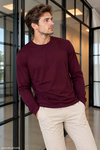 ModaPlaza Erkek Bisiklet Yaka Süprem Regular Kesim Sweat 5957