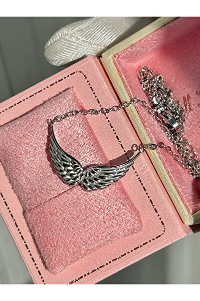 Dem Accessory Çelik Angel Wings-Melek kanadı kolye