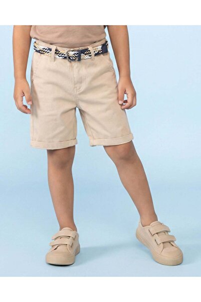 REDTAG Boys Ivory Linen Blend Shorts