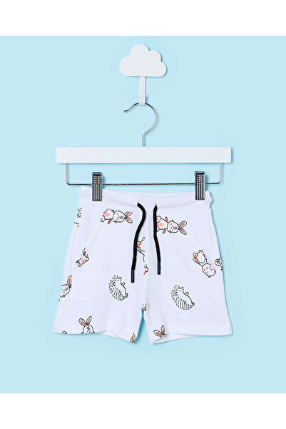 REDTAG Infant Boys White Printed Shorts
