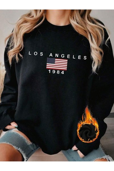 MITHRAS OUTDOORS Unisex Los Angeles 1984 Printed Crew Neck Sweatshirt Printed...