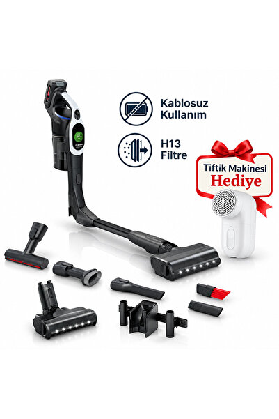 Bosch BCS1041WAC Unlimited 10 Şarjlı Dikey Süpürge Tiftik Makinesi hediye(One...