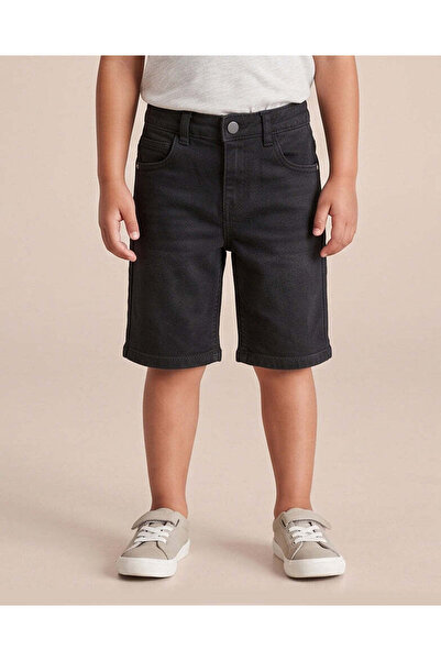 REDTAG Boys Black Denim Shorts