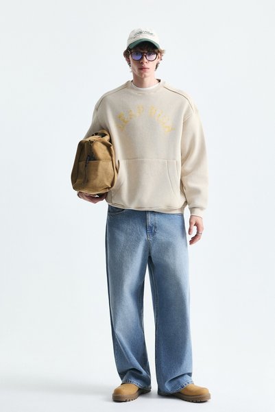 VAMOSCLO Washable oversize sweatshirt with text