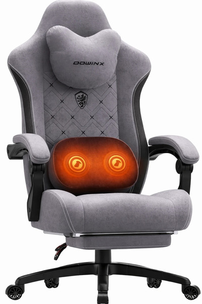 Topscaune DOWINX Scaun gaming, ergonomic, Incalzire si Masaj cu Role in perna...