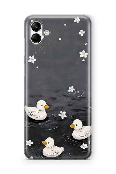 FLAMENKO Samsung Galaxy A04 Compatible Transparent Phone Case with Ducklings ...