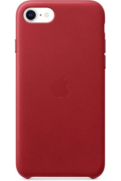 Apple حافظة جلدية (تناسب آيفون SE) - أحمر