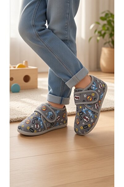 Moda fiesta Children's Slippers Home Slippers Patterned with Velcro Fasteners