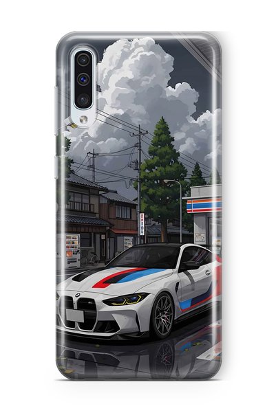 FLAMENKO حافظة هاتف شفافة متوافقة مع سامسونج جالاكسي A50 / A30S بنمط BMW