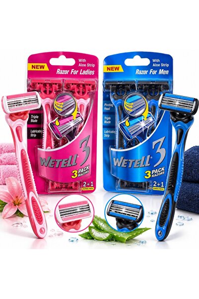 JML 3 Pcs/Set Razors, 3 Blades, Lubricating Strip with Aloe Vera, for Women a...