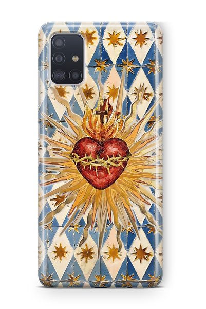 FLAMENKO Samsung Galaxy M31S Compatible Vintage Sun and Heart Pattern Transpa...
